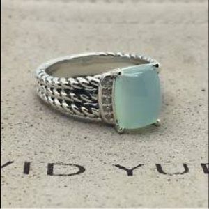 David Yurman Petite Wheaton Chalcedony Ring 7.5